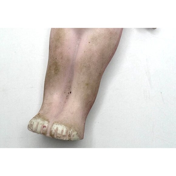 Bisque Vtg Porcelain Doll Pink Bow & Painted Face Made In Japan 6 Inches - Picture 6 of 11